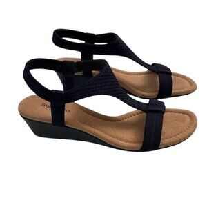 Alfani Vacanza Womens Faux Leather Wedge Sandals